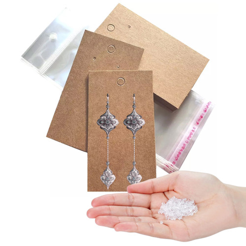Jewellery display cards brown - display,