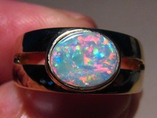 Opal Men's  Ring  ,  solid 14k