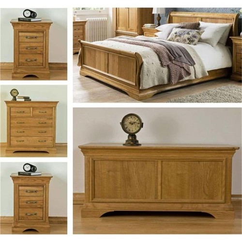 Solid oak double bed 5pc - double,