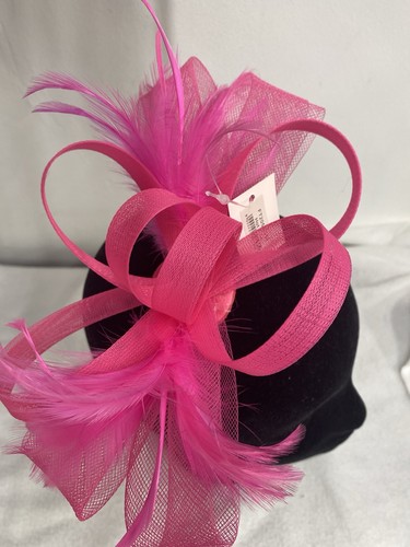 Neon pink fascinator - neon,