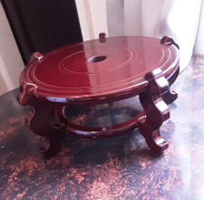  Chinese large wood laqured plant pot stand deep red for max 7.5 inch pot