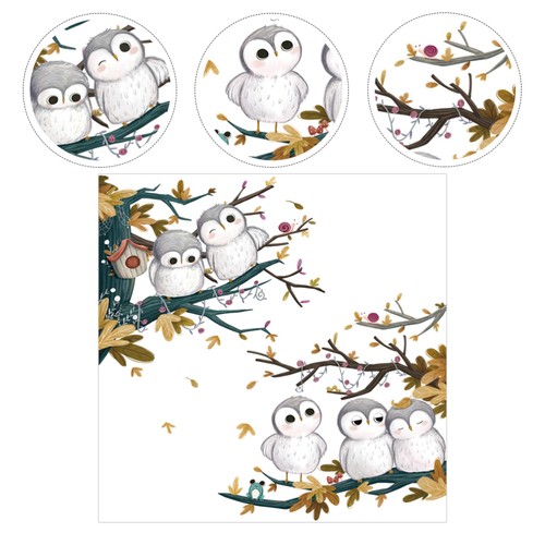 Sets owl wall sticker child - sets,