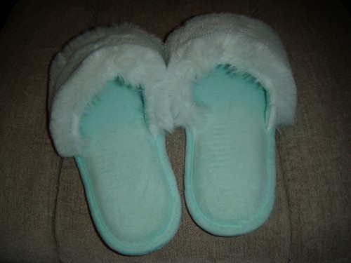 Ladies fluffy mule slippers - ladies,