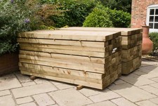 21 x New Pressure-Treated Softwood Sleepers 200×100×2.4 m – Collection SN8