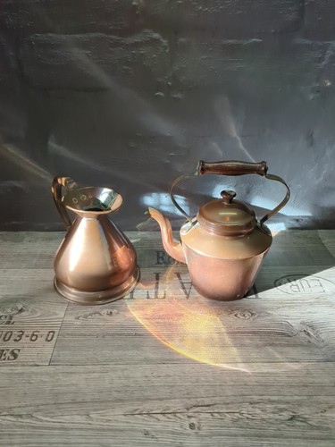 Decorative copper pint jug and - jug,