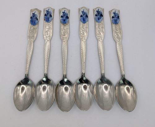 Six vintage delft white - 6,