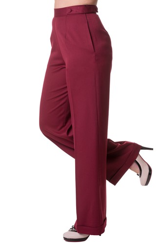 Bordeaux wide leg high - wide, waist