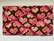 Pink/ Brown Hearts Pin Board 49x29x2cm approx, Eternal Earth Company