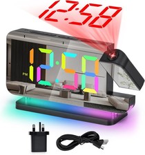 U-picks Digital Alarm Clock, Alarm Clock with Projection, 7.4"LED Mirror