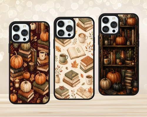 Coffee books autumn pattern - coffee,