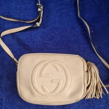 Pre-Owned Authentic GUCCI Soho Tassel Disco Shoulder Bag Cream [LHQ266].