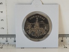 (L1053)  50p Isle of Man 1982  Christmas Fifty Pence Coin - Christmas Tree