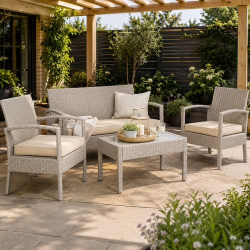 Rattan garden furniture set - garden, 4
