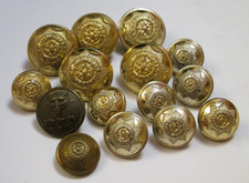 14 Vintage Military Buttons +
