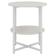 2 Tier Wooden Side Table End Display Round Small Coffee Table Bedroom Office