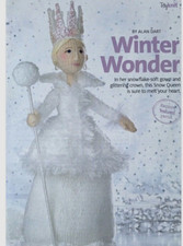 KNITTING PATTERN Alan Dart Snow Queen toy Winter Wonderland crown doll 40cm tall