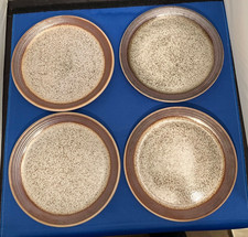 4 x Purbeck Pottery 'Portland'  Tea Plates 7" Vgc Rustic Brown 1970s