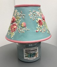 Yankee Candle Large Jar Shade Embossed Flower Design In Excellent Condition