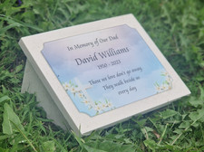 Personalised Memorial Plaque Grave Marker with Cross Design Rememberance Gift