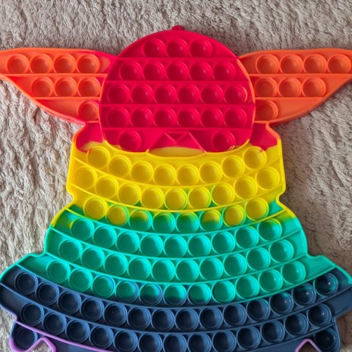 Rainbow silicone pop fidget - silicone,