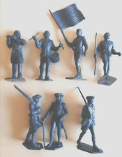 Marx Rev war 1770s  Unpainted dark Blue)14 figures 2 Sets