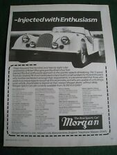 THE REAL SPORTS CAR MORGAN INJECTED ROVER V8 1985 ADVERT APPRX A4 SIZE FILE 3