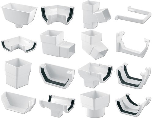Floplast white square gutter - floplast,