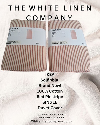 Ikea single red pinstripe - -,