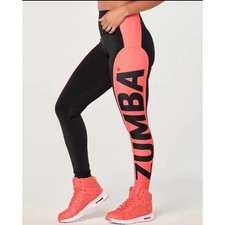 Zumba Wear Creatives Unite High Waisted Ankle Leggings - Bold Black ~ small NWOT