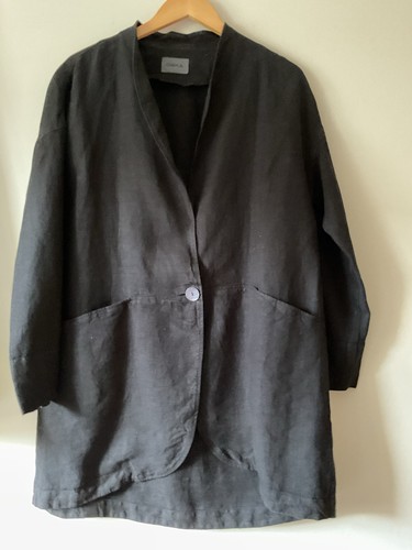 Oska black linen long line - linen, two