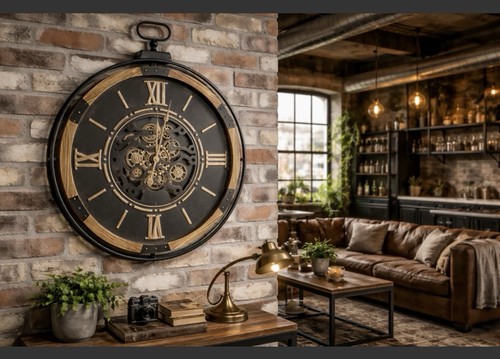 Large industrial wall clock - industrial,