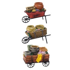 Creative Cart Flower Pot Wheel Barrow Ornamental Reusable Resin Do Old Durable
