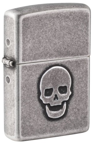 Stamped skull antique silver - stamped,