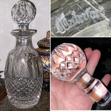 ?RARE SIGNED WATERFORD COLLEEN CUT GLASS CRYSTAL DECANTER  HOBNAIL OPTIC MINT?