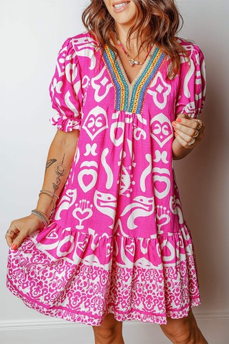 Rose boho mixed print - boho,