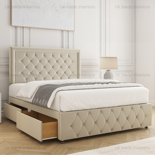 Plush velvet divan - velvet, base