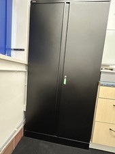 2 X BLACK TALL FILING CABINETS 2 tall units  92w x 45d x 183h 1 x small unit 92w
