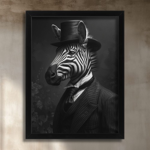 Elegant zebra suit art - zebra, in
