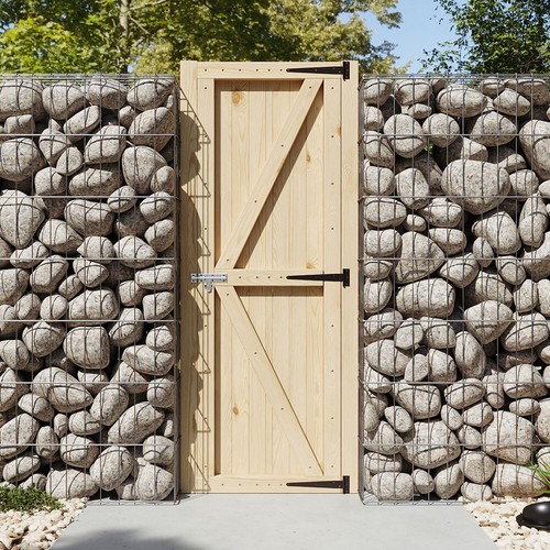 Solid garden wooden gate with - garden,