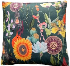 Poppy Sunflower Green Velvet