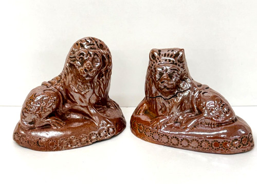 Antique pair salt glazed - pair,