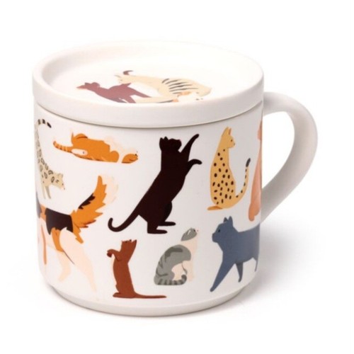 Cats porcelain mug coaster - cats,