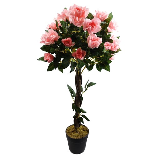 Artificial pink rose tree - rose,