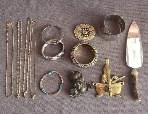 Vintage costume jewellery - &, /
