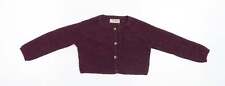 NEXT Girls Purple Crew Neck Viscose Blend Cardigan Size 3 Years Button