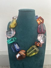 Collar Length Quirky Irregular Colourful Chunky Plastic Bead Statement Necklace