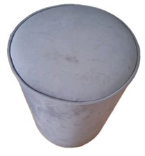 Grey Faux Suede High Foot Rest Stool Rest Legs Feet Sit Pouffe Seat Excellent