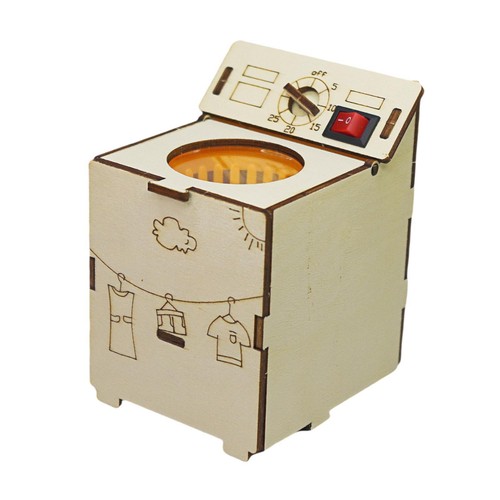 Wood washing machine toy - machine,