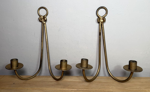 Wrought iron double arm - 2x,
