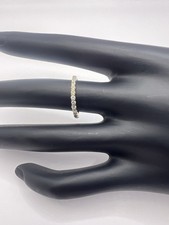 22 carat solid yellow gold half eternity ring with stones  1.89gr  weight small